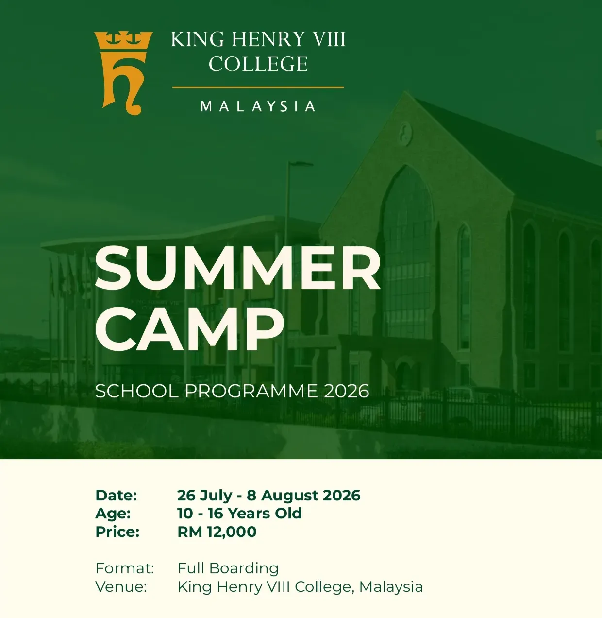 KING HENRY VIII Malaysia Summer Camp 2026